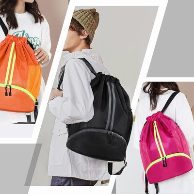 HOEDIA SPORTS DRAWSTRING BACKPACK - STRING SWIM GYM BAG DENGAN KAMAR KEPALUAN Dan kantong anti basah untuk wanita&amp;pria