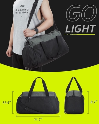 Tas Gym BagSMART untuk Pria Wanita, Tas Duffel Perjalanan Lipat, Kantong Duffel Akhir Pekan Ringan dengan Ruang Sepatu,