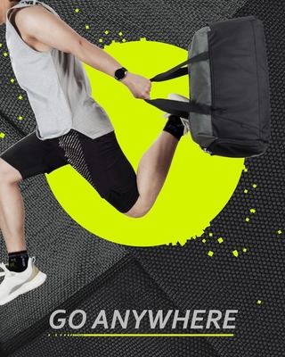 Tas Gym BagSMART untuk Pria Wanita, Tas Duffel Perjalanan Lipat, Kantong Duffel Akhir Pekan Ringan dengan Ruang Sepatu,