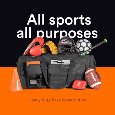 Fitdom 130L 36&quot; Heavy Duty Ekstra Besar Olahraga Gym Peralatan Perjalanan Tas Duffle W / Adjustable Shoulder Strap &amp; 7 Kompartemen