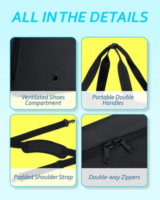 Tas Gym BAGSMART Dengan Ruang Sepatu &amp; Kantong Basah, Tas Duffel Perjalanan Olahraga Ringan, C TO STORE SPORTS SHOES WATER