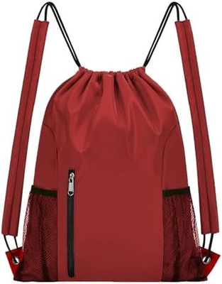 BEEGREEN DRAWSTRING-BACKPACK-GYM-BAG, BAG Olahraga Besar, BAG KERANJANG KERANJANG KERANJANG KERANJANG KERANJANG untuk Pria dan Wanita Merah