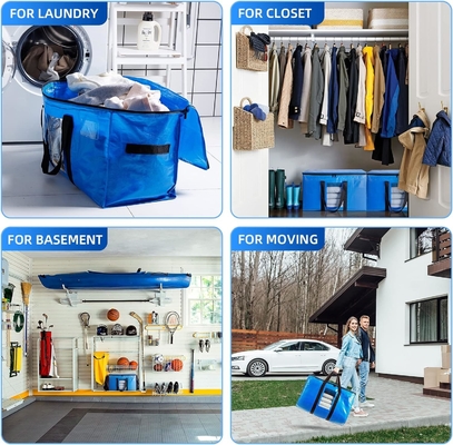 TAILI Extra Large Moving Bags, 4 Pack Heavy Duty Tote untuk penyimpanan dengan jendela yang terlihat, bungkus di sekitar pegangan, kantong penyimpanan