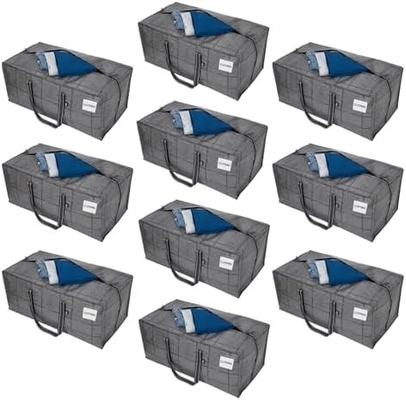 VENO 4 Paket Tas Pindah Plastik Storage Tote Pakaian Organisasi Besar W Tutup / Zipper. Kotak Pengemasan / Bin Alternatif