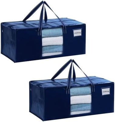 VENO 4 Paket Tas Pindah Plastik Storage Tote Pakaian Organisasi Besar W Tutup / Zipper. Kotak Pengemasan / Bin Alternatif