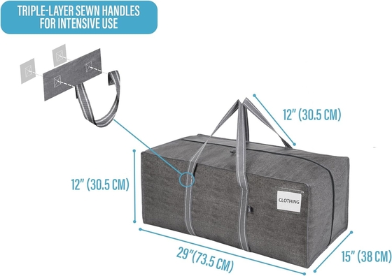 VENO 4 Paket Tas Pindah Plastik Storage Tote Pakaian Organisasi Besar W Tutup / Zipper. Kotak Pengemasan / Bin Alternatif