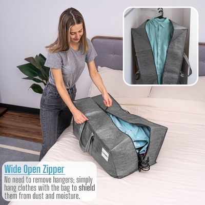 VENO 4 Paket Tas Pindah Plastik Storage Tote Pakaian Organisasi Besar W Tutup / Zipper. Kotak Pengemasan / Bin Alternatif