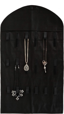 FORAINEAM 3 Paket HANGING Perhiasan ORGANIZER 32 POCKETS 18 Hook &amp; Loops kalung pemegang anting-anting gelang cincin tampilan