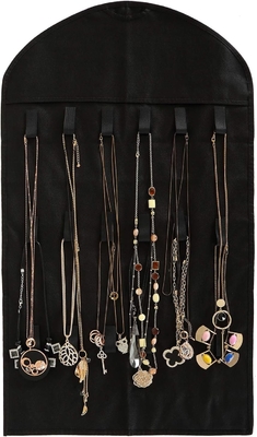 FORAINEAM 3 Paket HANGING Perhiasan ORGANIZER 32 POCKETS 18 Hook &amp; Loops kalung pemegang anting-anting gelang cincin tampilan
