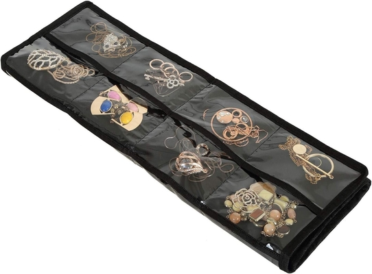 FORAINEAM 3 Paket HANGING Perhiasan ORGANIZER 32 POCKETS 18 Hook &amp; Loops kalung pemegang anting-anting gelang cincin tampilan