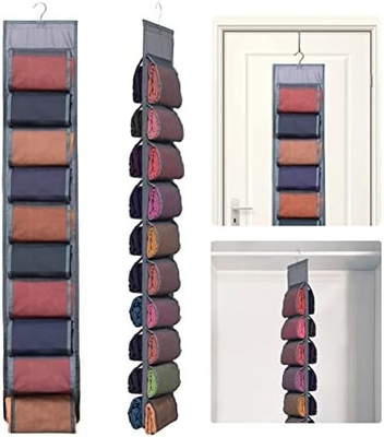 Legging Storage Organizer Untuk Lemari, Hanging Closet Organizer System, Grey Clothes Closets Holder Dengan 20 Roll