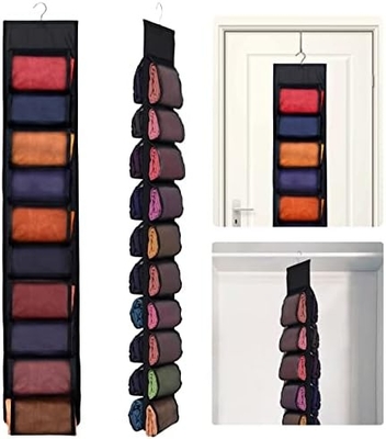 Legging Storage Organizer Untuk Lemari, Hanging Closet Organizer System, Grey Clothes Closets Holder Dengan 20 Roll