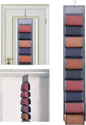 Legging Storage Organizer Untuk Lemari, Hanging Closet Organizer System, Grey Clothes Closets Holder Dengan 20 Roll
