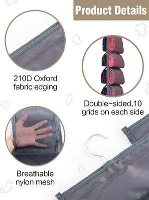 Legging Storage Organizer Untuk Lemari, Hanging Closet Organizer System, Grey Clothes Closets Holder Dengan 20 Roll