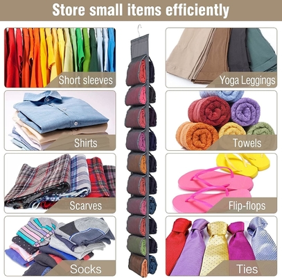 Legging Storage Organizer Untuk Lemari, Hanging Closet Organizer System, Grey Clothes Closets Holder Dengan 20 Roll