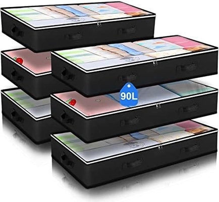 Budding Joy 90L Under Bed Storage Container, Closet Organizer dan Storage Bins, Foldable Underbed Storage Bags untuk