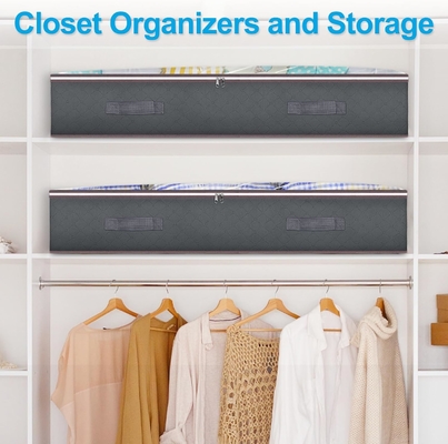Budding Joy 90L Under Bed Storage Container, Closet Organizer dan Storage Bins, Foldable Underbed Storage Bags untuk