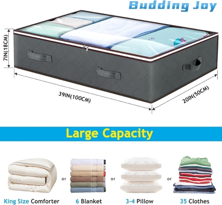 Budding Joy 90L Under Bed Storage Container, Closet Organizer dan Storage Bins, Foldable Underbed Storage Bags untuk