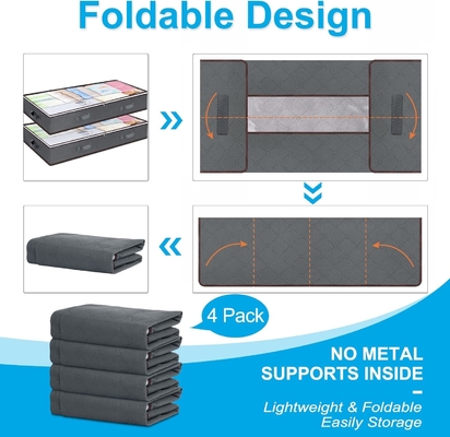 Budding Joy 90L Under Bed Storage Container, Closet Organizer dan Storage Bins, Foldable Underbed Storage Bags untuk