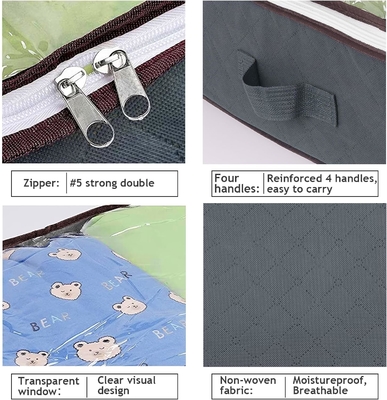 Budding Joy 90L Under Bed Storage Container, Closet Organizer dan Storage Bins, Foldable Underbed Storage Bags untuk