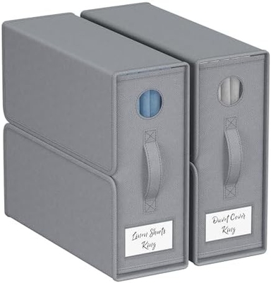 Organiser Sheet dan Storage, 4-Pack, Queen/King Size (Grey), Bed Sheet Organizer, Kain Storage Bin untuk Sheets,
