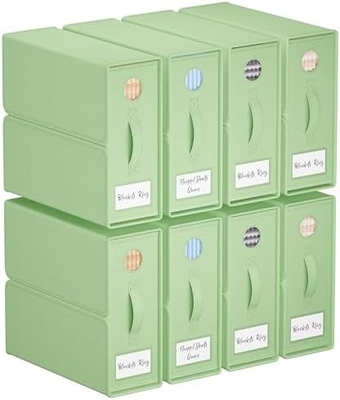 Organiser Sheet dan Storage, 4-Pack, Queen/King Size (Grey), Bed Sheet Organizer, Kain Storage Bin untuk Sheets,