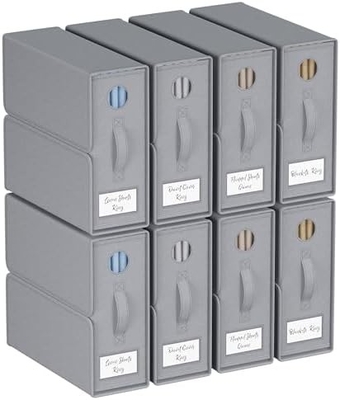 Organiser Sheet dan Storage, 4-Pack, Queen/King Size (Grey), Bed Sheet Organizer, Kain Storage Bin untuk Sheets,