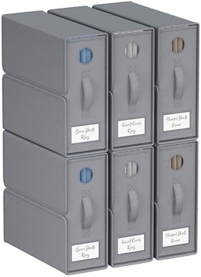 Organiser Sheet dan Storage, 4-Pack, Queen/King Size (Grey), Bed Sheet Organizer, Kain Storage Bin untuk Sheets,