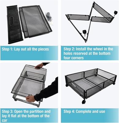 Storage di bawah tempat tidur dengan roda di bawah tempat tidur wadah penyimpanan logam besar lipat ruang-menghemat di bawah tempat tidur laci sepatu