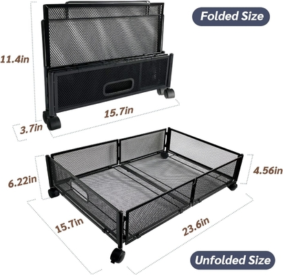 Storage di bawah tempat tidur dengan roda di bawah tempat tidur wadah penyimpanan logam besar lipat ruang-menghemat di bawah tempat tidur laci sepatu