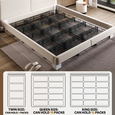 Storage di bawah tempat tidur dengan roda di bawah tempat tidur wadah penyimpanan logam besar lipat ruang-menghemat di bawah tempat tidur laci sepatu