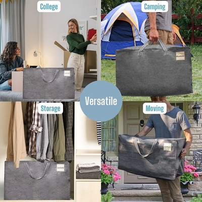 VENO 8 Paket Tas Pindah, Barang Pindah, Kotak Pindah, Kotak Penyimpanan Packing College Dengan Tutup Alternatif, Tugas Berat