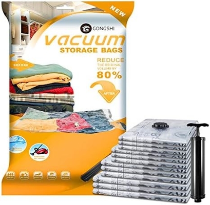12 Paket kantong penyimpanan vakum (3 X JUMBO, 3 X LARGE, 3 X MEDIUM, 3 X LITTLE), SPASSE SAVER SEALER KOMPRESI kantong dengan