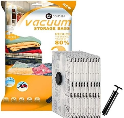 12 Paket kantong penyimpanan vakum (3 X JUMBO, 3 X LARGE, 3 X MEDIUM, 3 X LITTLE), SPASSE SAVER SEALER KOMPRESI kantong dengan