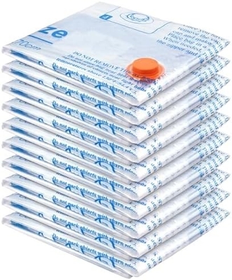 8 Paket kantong penyimpanan vakum dengan pompa udara listrik, 2 JUMBO, 2 besar, 2 sedang, 2 kantong kecil