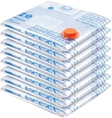 8 Paket kantong penyimpanan vakum dengan pompa udara listrik, 2 JUMBO, 2 besar, 2 sedang, 2 kantong kecil