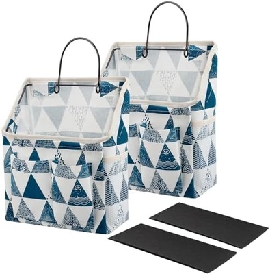 2 Paket Tas Gantung Dinding ORGANIZER keranjang dengan kantong untuk kamar mandi kamar tidur dapur kamar asrama esensial RV penyimpanan dan