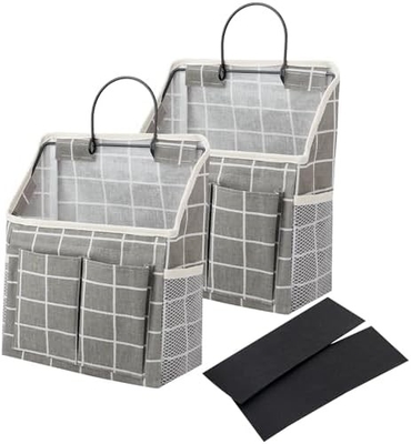 2 Paket Tas Gantung Dinding ORGANIZER keranjang dengan kantong untuk kamar mandi kamar tidur dapur kamar asrama esensial RV penyimpanan dan
