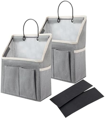 2 Paket Tas Gantung Dinding ORGANIZER keranjang dengan kantong untuk kamar mandi kamar tidur dapur kamar asrama esensial RV penyimpanan dan