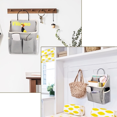 2 Paket Tas Gantung Dinding ORGANIZER keranjang dengan kantong untuk kamar mandi kamar tidur dapur kamar asrama esensial RV penyimpanan dan