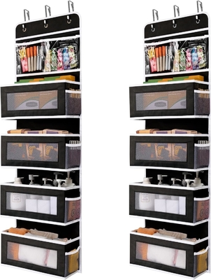 JARLINK 2 Paket 5-Rajang Over Door Hanging Organizer, Wall Mount Lipat 4 Pocket Besar Storage Kapasitas Besar dengan PVC