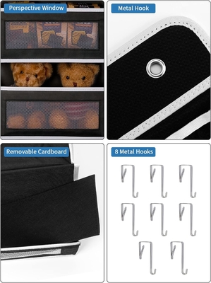 JARLINK 2 Paket 5-Rajang Over Door Hanging Organizer, Wall Mount Lipat 4 Pocket Besar Storage Kapasitas Besar dengan PVC