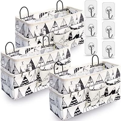 2PCS hanging basket untuk mengatur, kain dinding penyimpanan basket, wall organizer untuk lemari, dapur, kamar tidur, kantor,