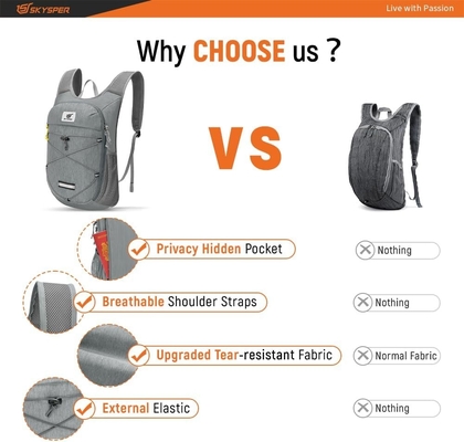 SKYSPER Backpack Hiking Lipat - 10L Daypack Rambut Rambut Rambut Rambut Rambut Rambut Rambut Rambut Rambut Rambut