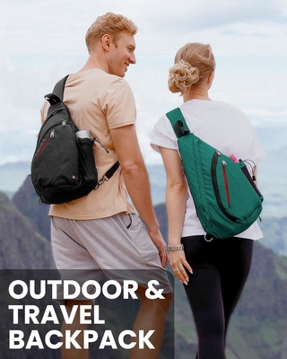 OutdoorMaster Sling Bag, Hiking Daypack, Crossbody Shoulder Chest Urban Outdoor Travel Backpack untuk Wanita &amp; Pria