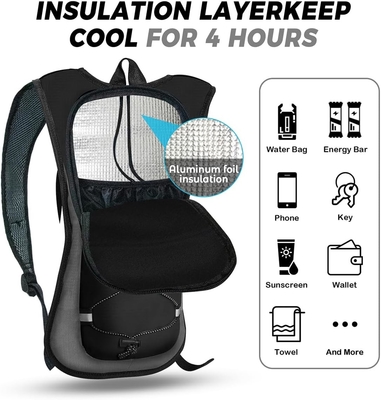 Tas ransel hidrasi Paket hidrasi Tas ransel air dengan 2L (70 ons) hidrasi kandung kemih untuk pria wanita anak-anak untuk berlari