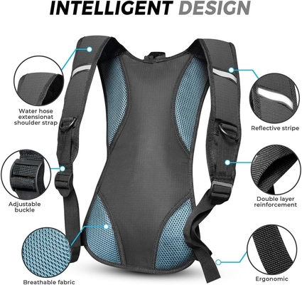 Tas ransel hidrasi Paket hidrasi Tas ransel air dengan 2L (70 ons) hidrasi kandung kemih untuk pria wanita anak-anak untuk berlari