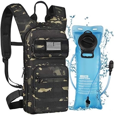 Tas ransel hidrasi dengan kandung kemih air TPU 3L, Tas ransel air Molle Taktis untuk pria Wanita, Paket hidrasi untuk hiking