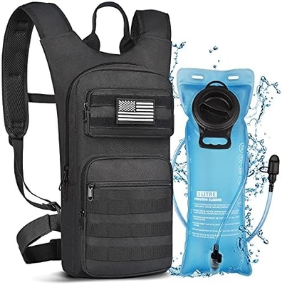 Tas ransel hidrasi dengan kandung kemih air TPU 3L, Tas ransel air Molle Taktis untuk pria Wanita, Paket hidrasi untuk hiking