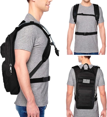 Tas ransel hidrasi dengan kandung kemih air TPU 3L, Tas ransel air Molle Taktis untuk pria Wanita, Paket hidrasi untuk hiking